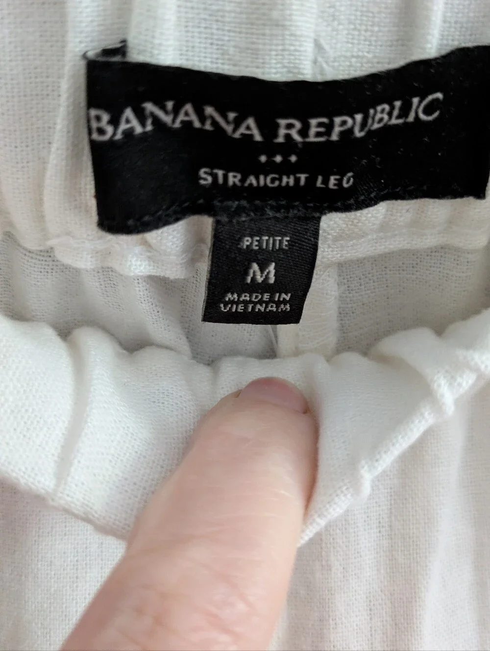 NWT Banana Republic White Linen Summer Pants, Sz Medium Petite